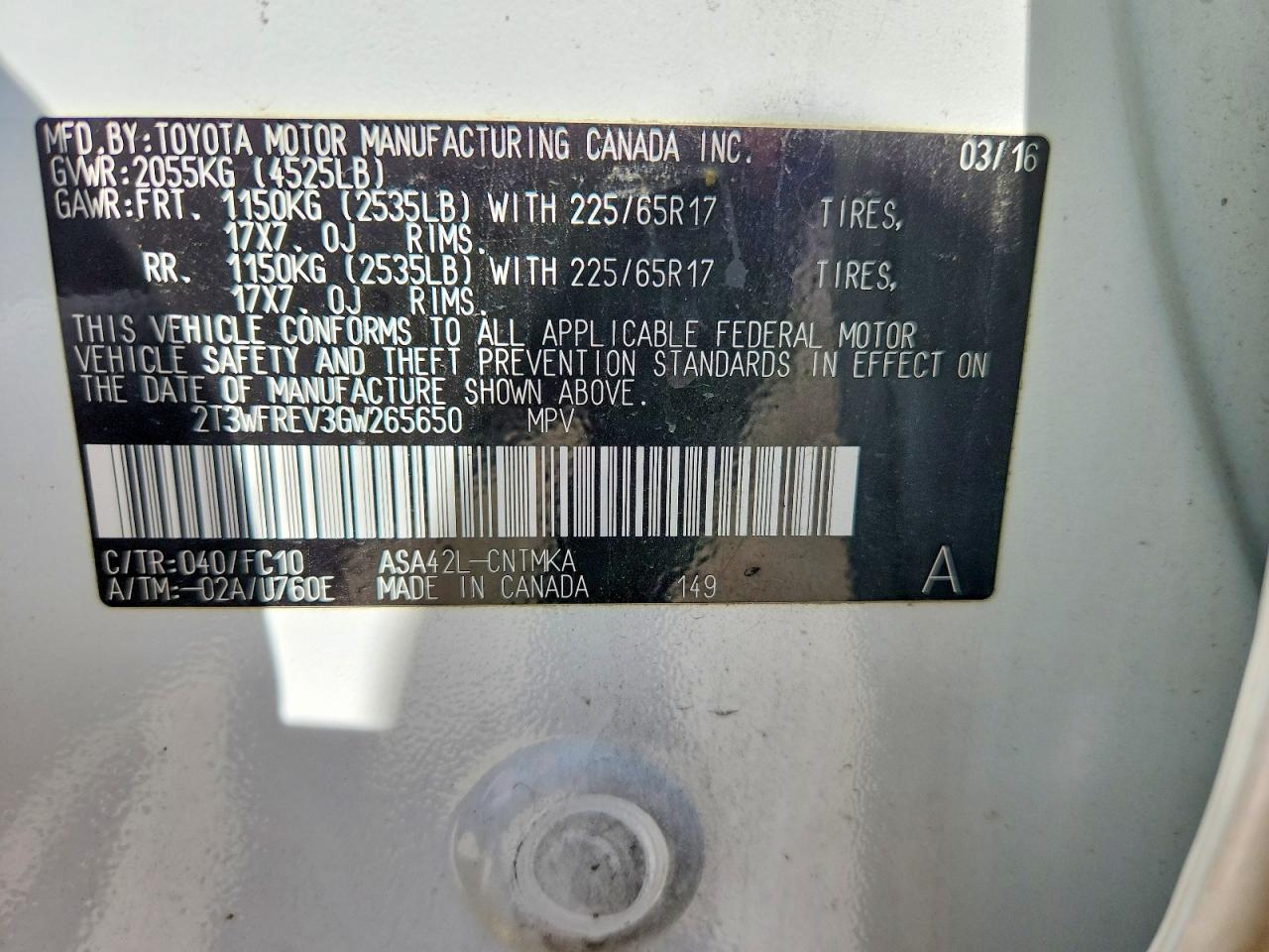 TOYOTA RAV4 2016 — 13