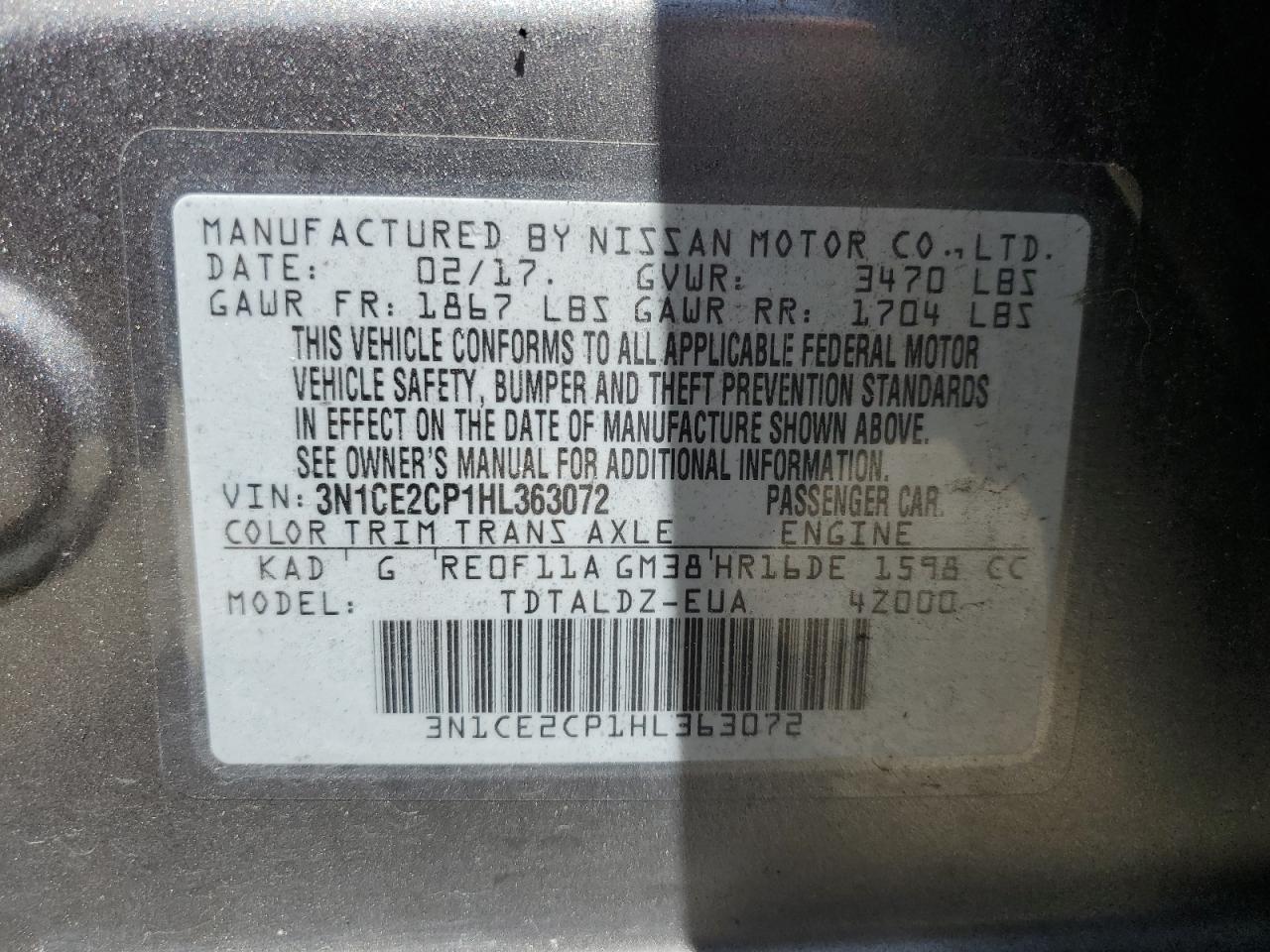Nissan Versa Note 2017 — 13