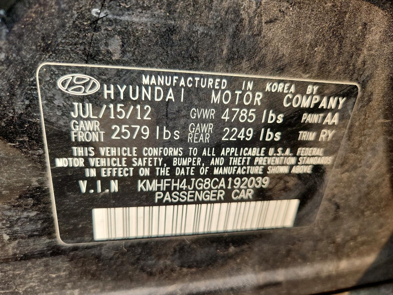 Hyundai Azera 2012 — 13