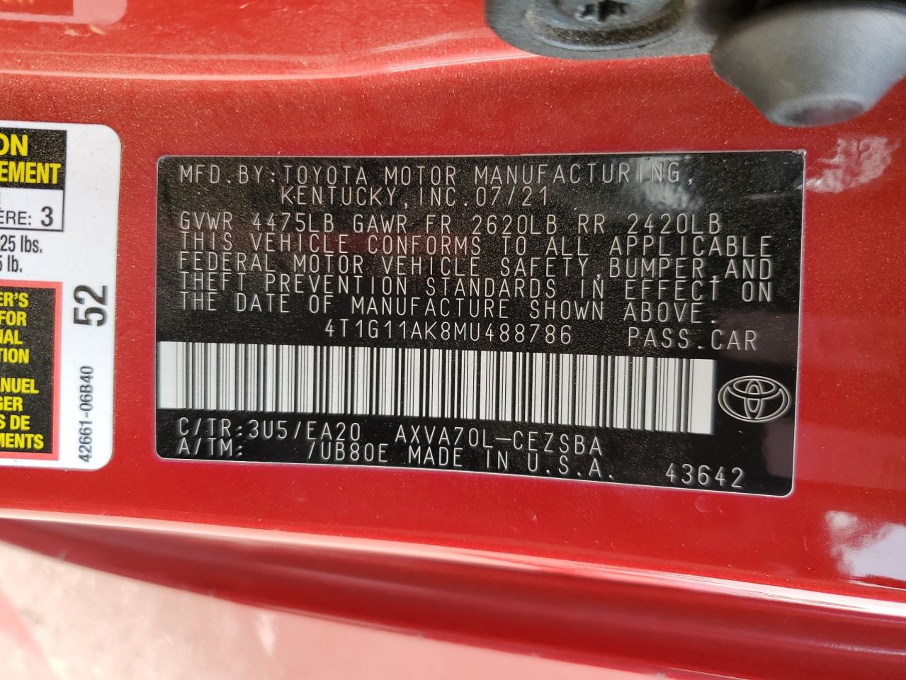 Toyota Camry Se 2021 — 14