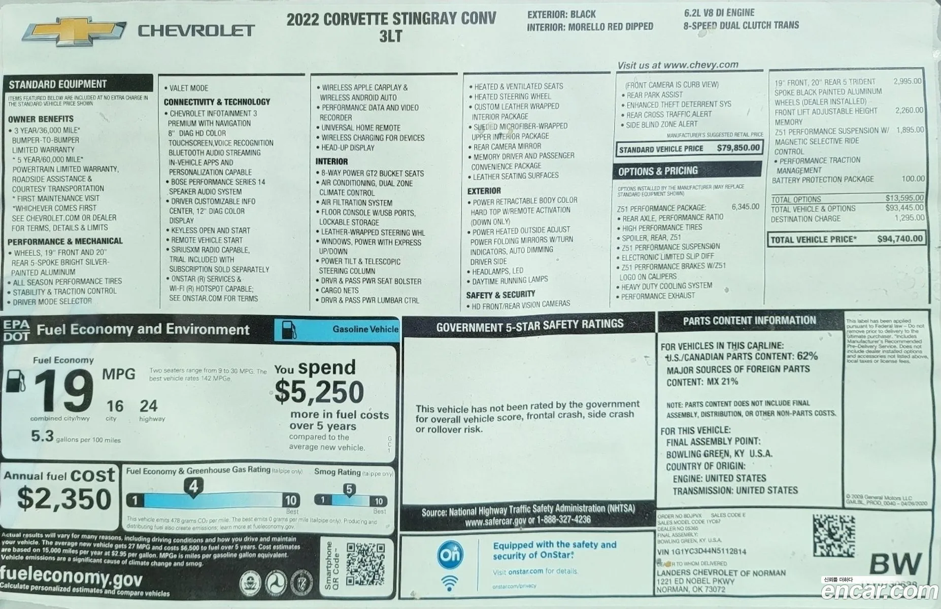 Chevrolet Corvette 2022 — 2
